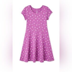 Lavender Kids Dress with Floral Pattern